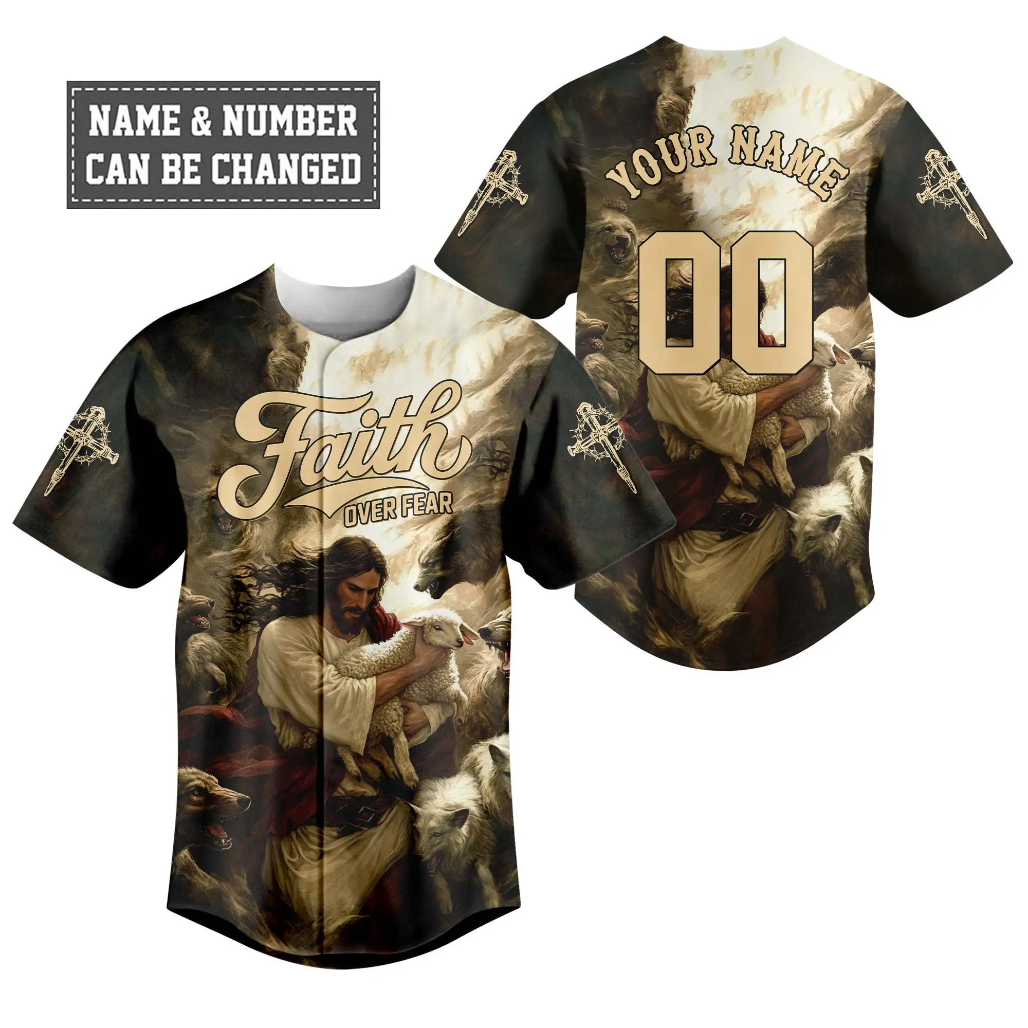 Jesus Protect the Lamp Baseball Jersey Bundle - Image 2