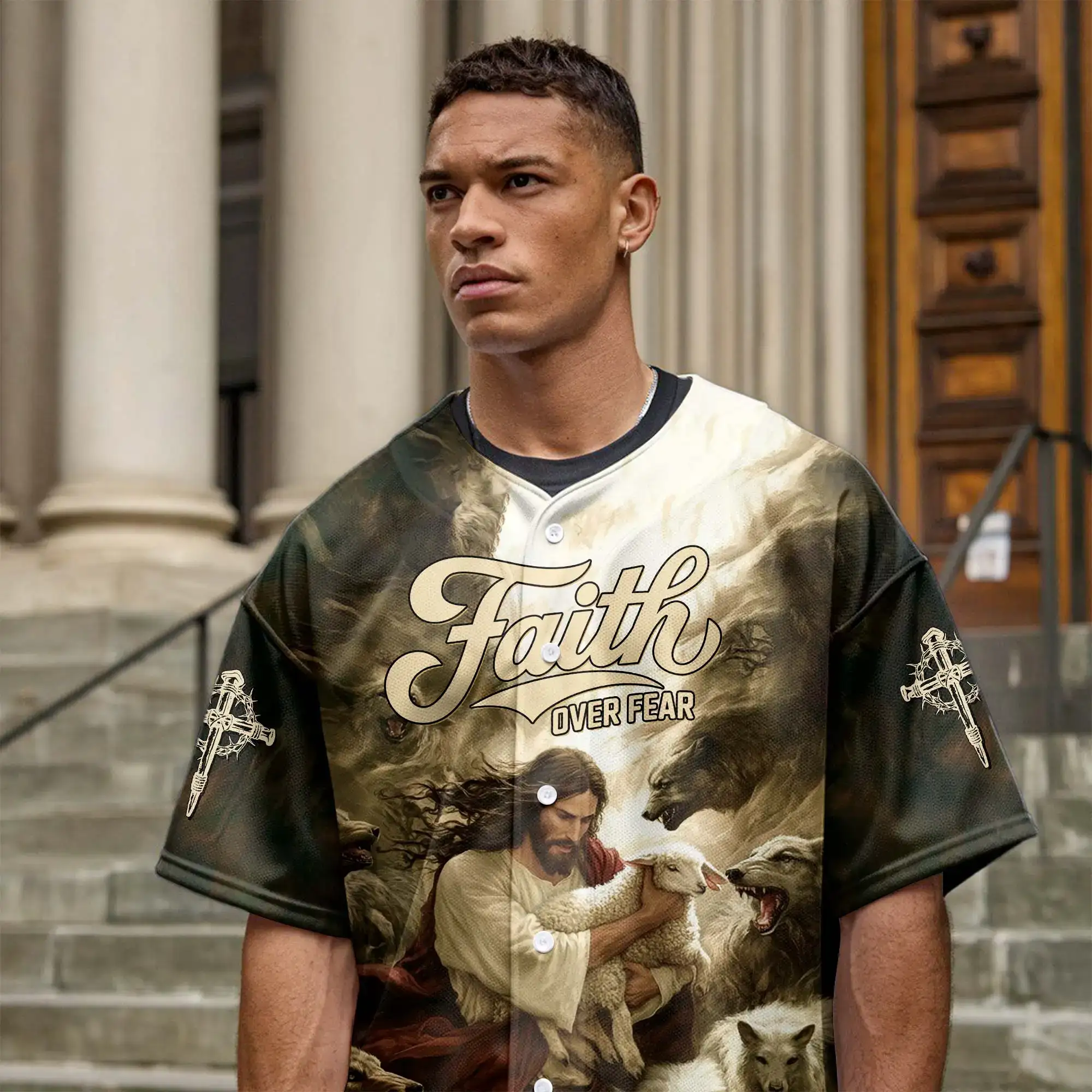 Jesus Protect the Lamp Baseball Jersey Bundle - Image 8