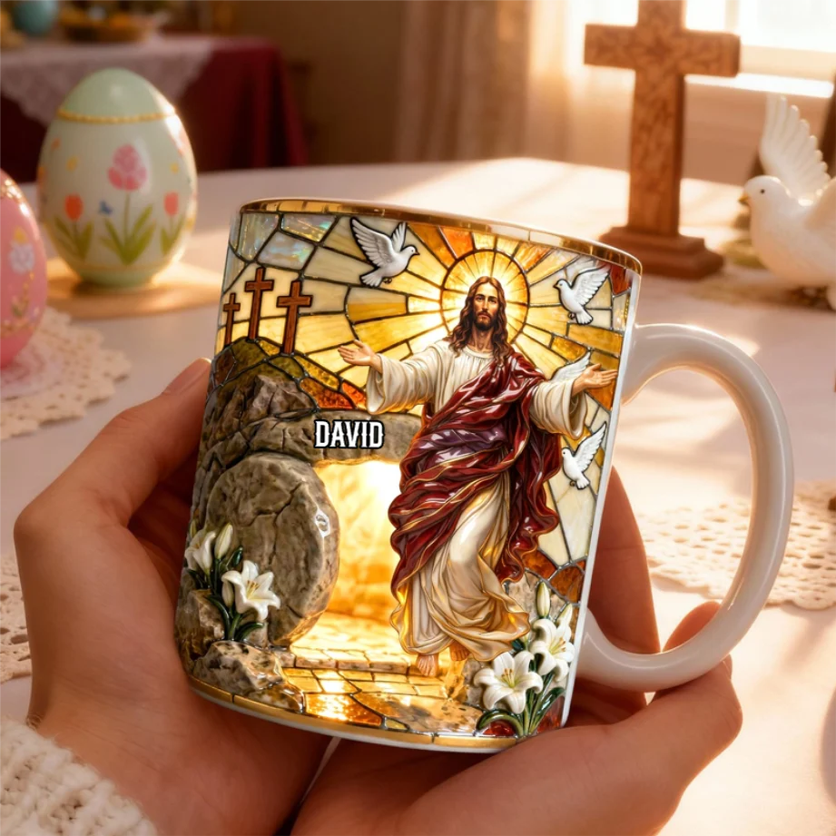 Jesus Resurrection - Personalized Mug - Easter Gift For Christian HH01 - Image 2