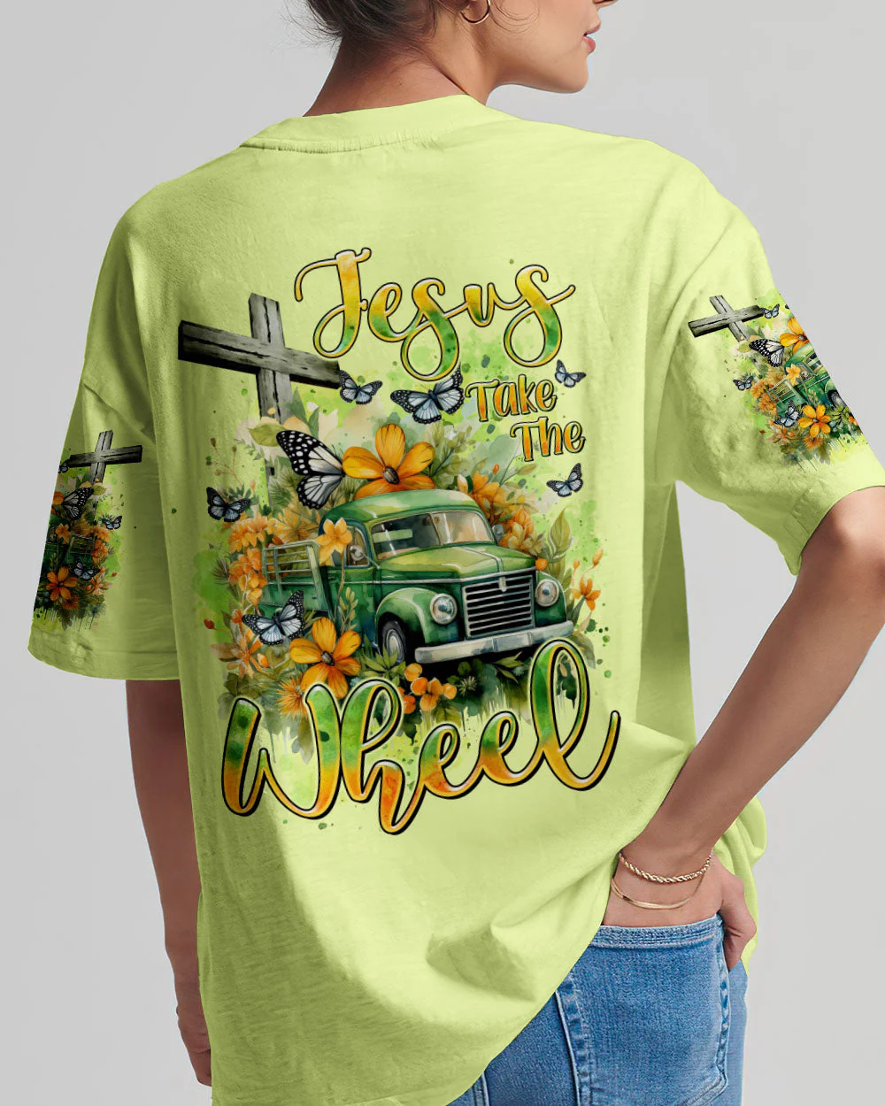 Jesus Take The Wheel Women's All Over Print Shirt - 1601242 - Image 10