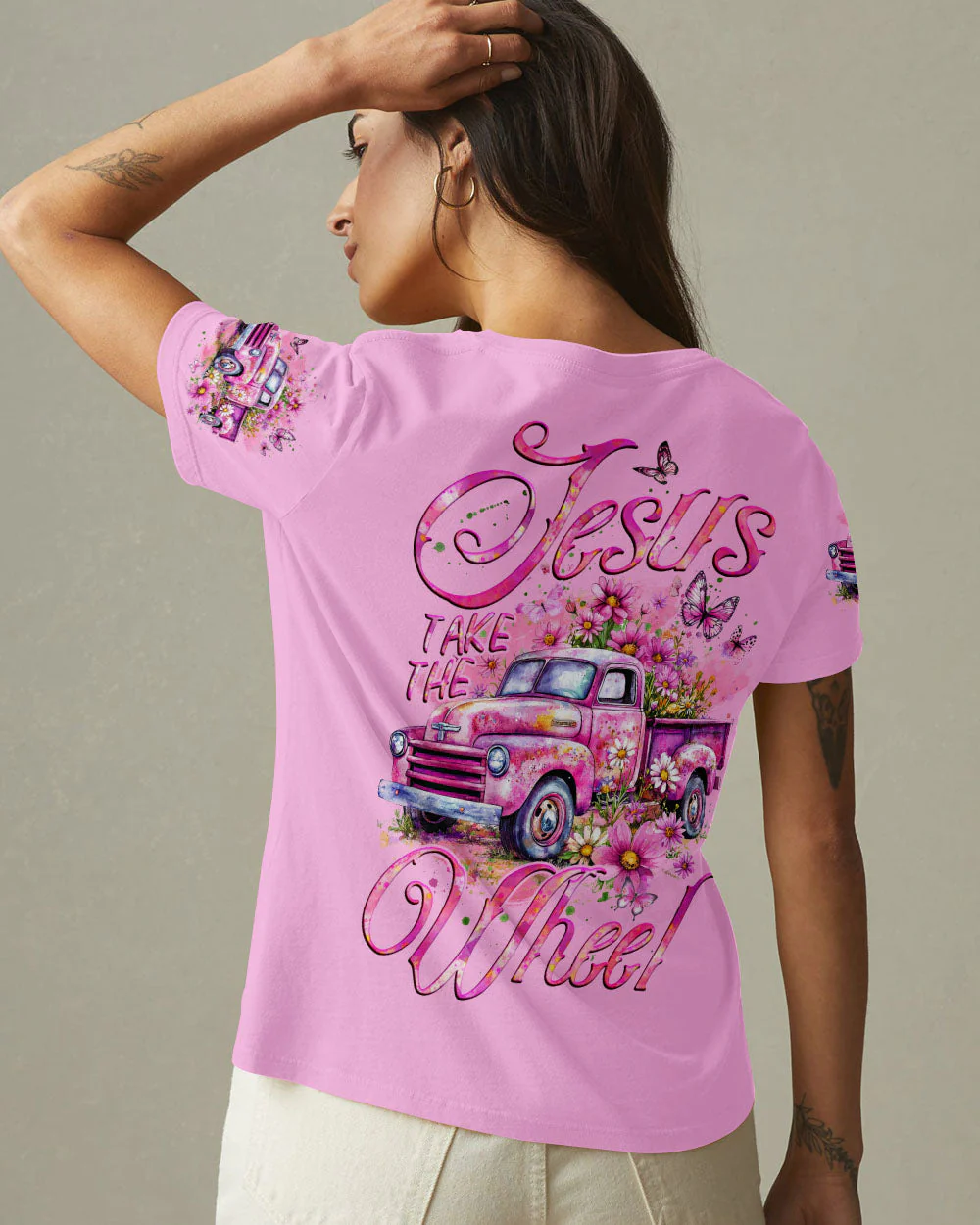 Jesus Take The Wheel Women's All Over Print Shirt - 1703252 - Image 4