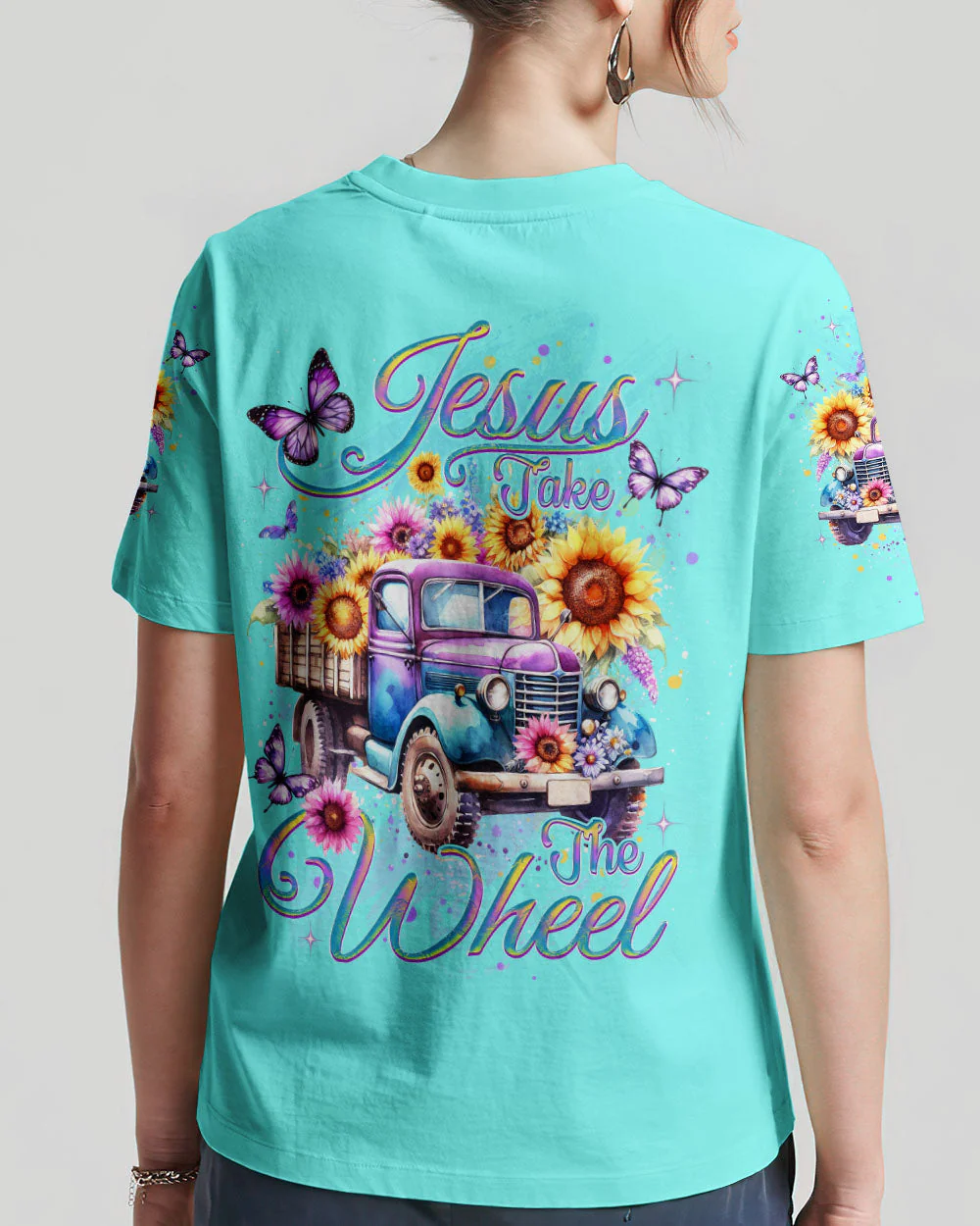 Jesus Take The Wheel Women's All Over Print Shirt - 0112232 - Image 9