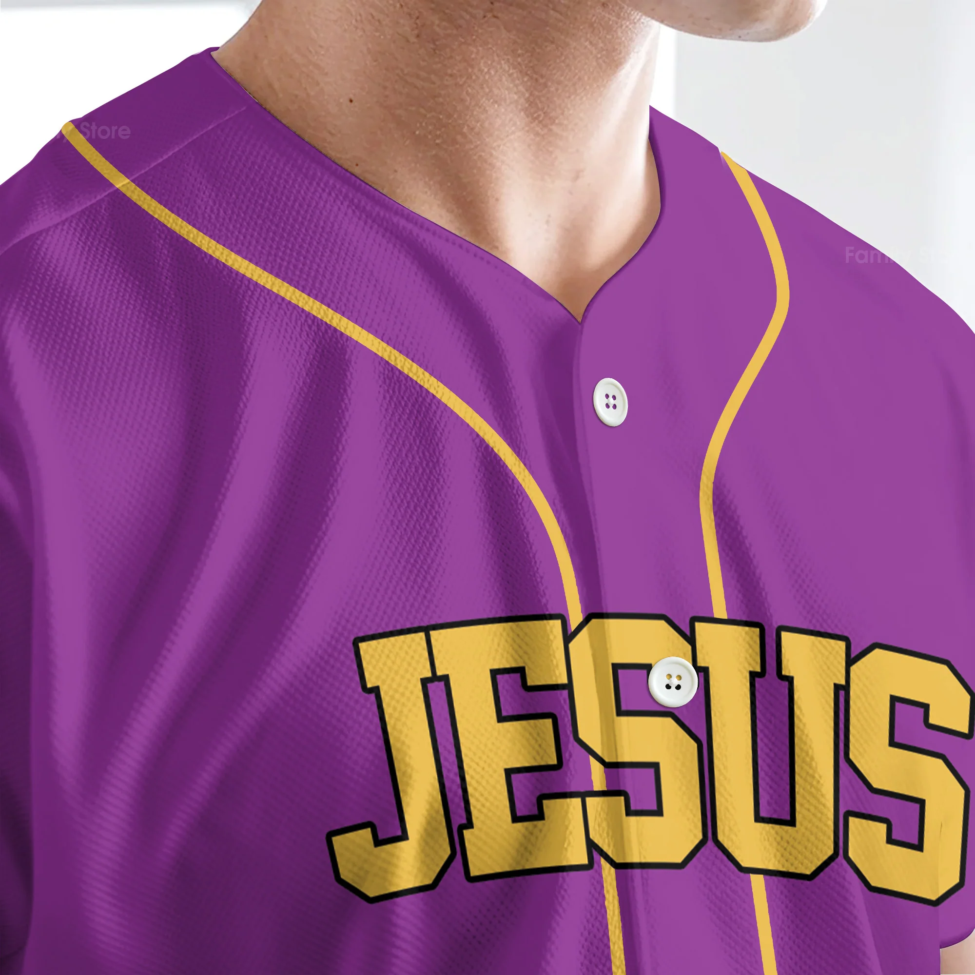 The Cross Purple - Baseball Jersey - Christant Gift For Him for God, Jesus - Image 4