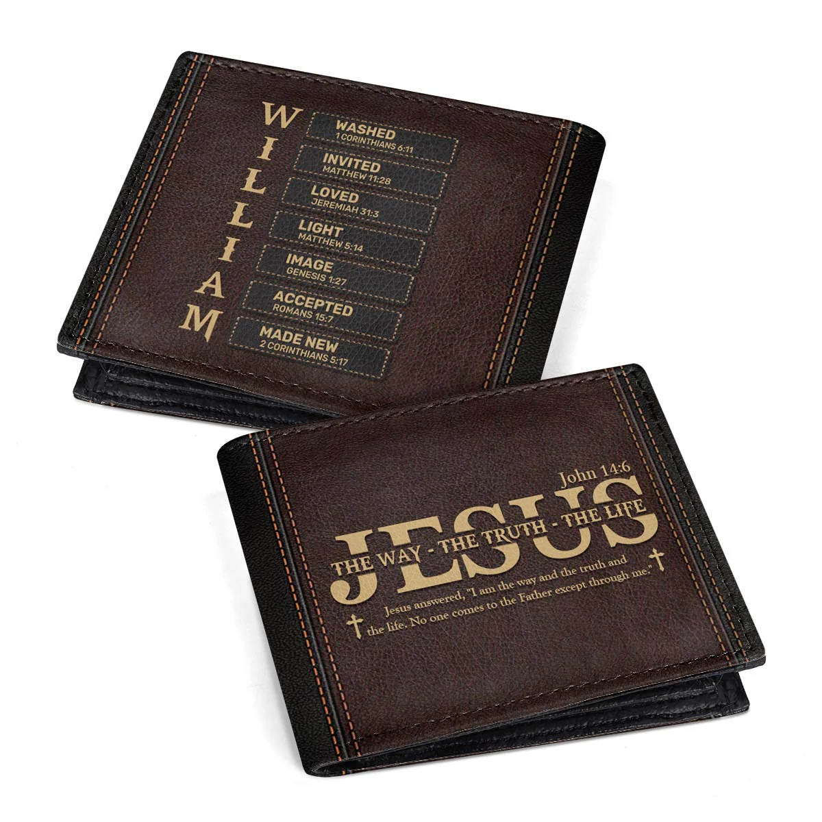 Jesus The Way The Truth The Life - Personalized Folded Wallet For Men TD118