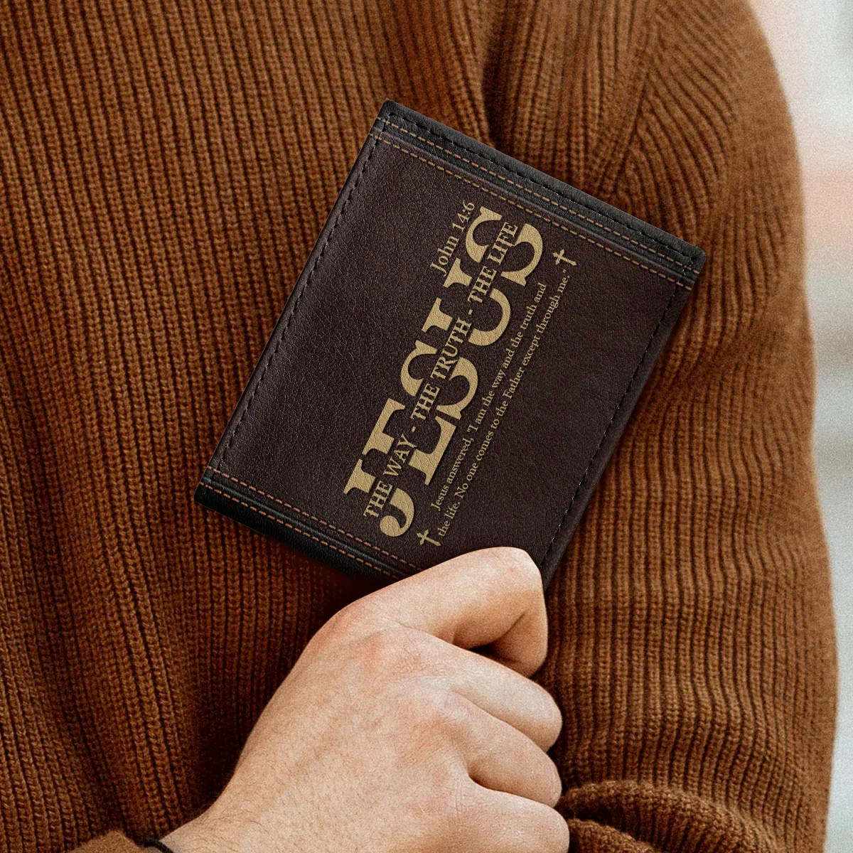 Jesus The Way The Truth The Life - Personalized Folded Wallet For Men TD118 - Image 3