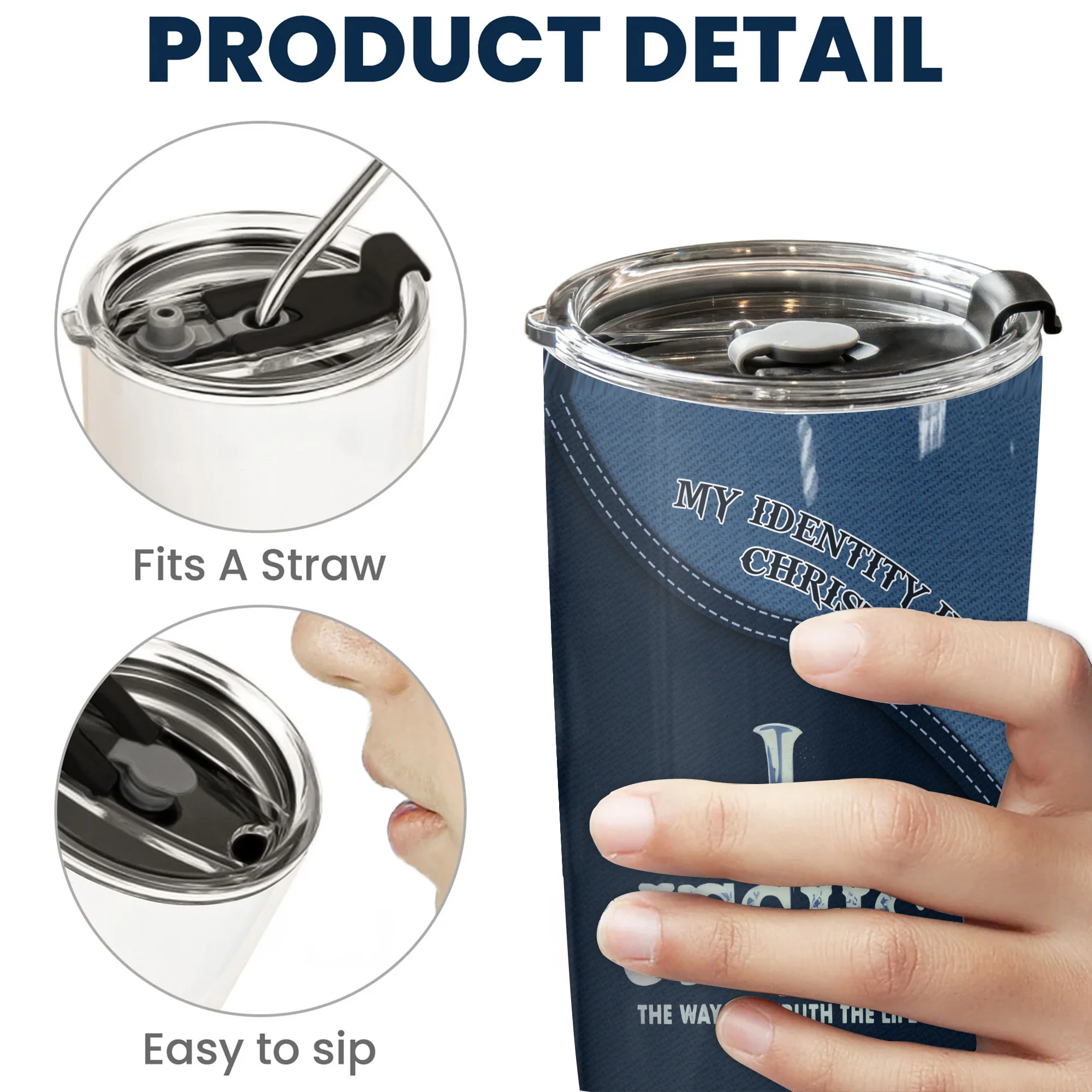 Jesus The Way The Truth The Life - Personalized Stainless Steel Tumbler - Gift For Him | HN02 - Image 5