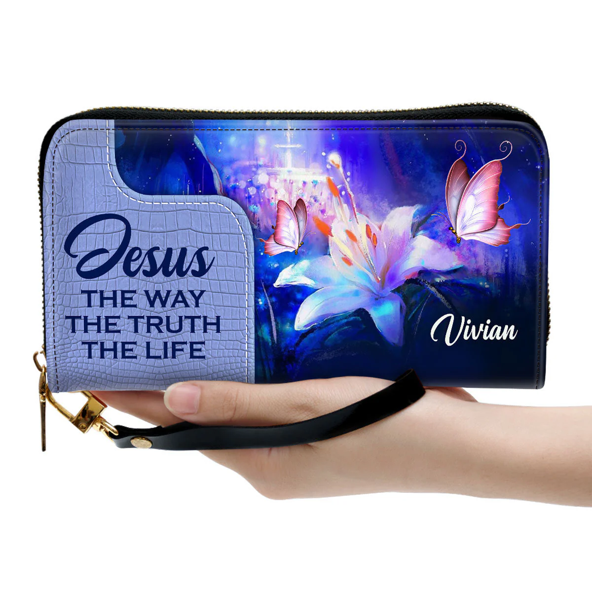 Jesus The Way The Truth The Life - Scripture Gifts For Women Of God - Personalized Leather Bag Free Wallet Deal AT4080607 - Image 5