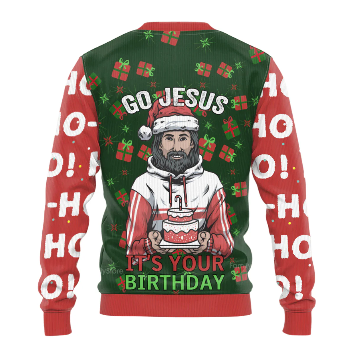 Jesus's Birthday Go - Funny Ugly Christmas Sweater - Image 2