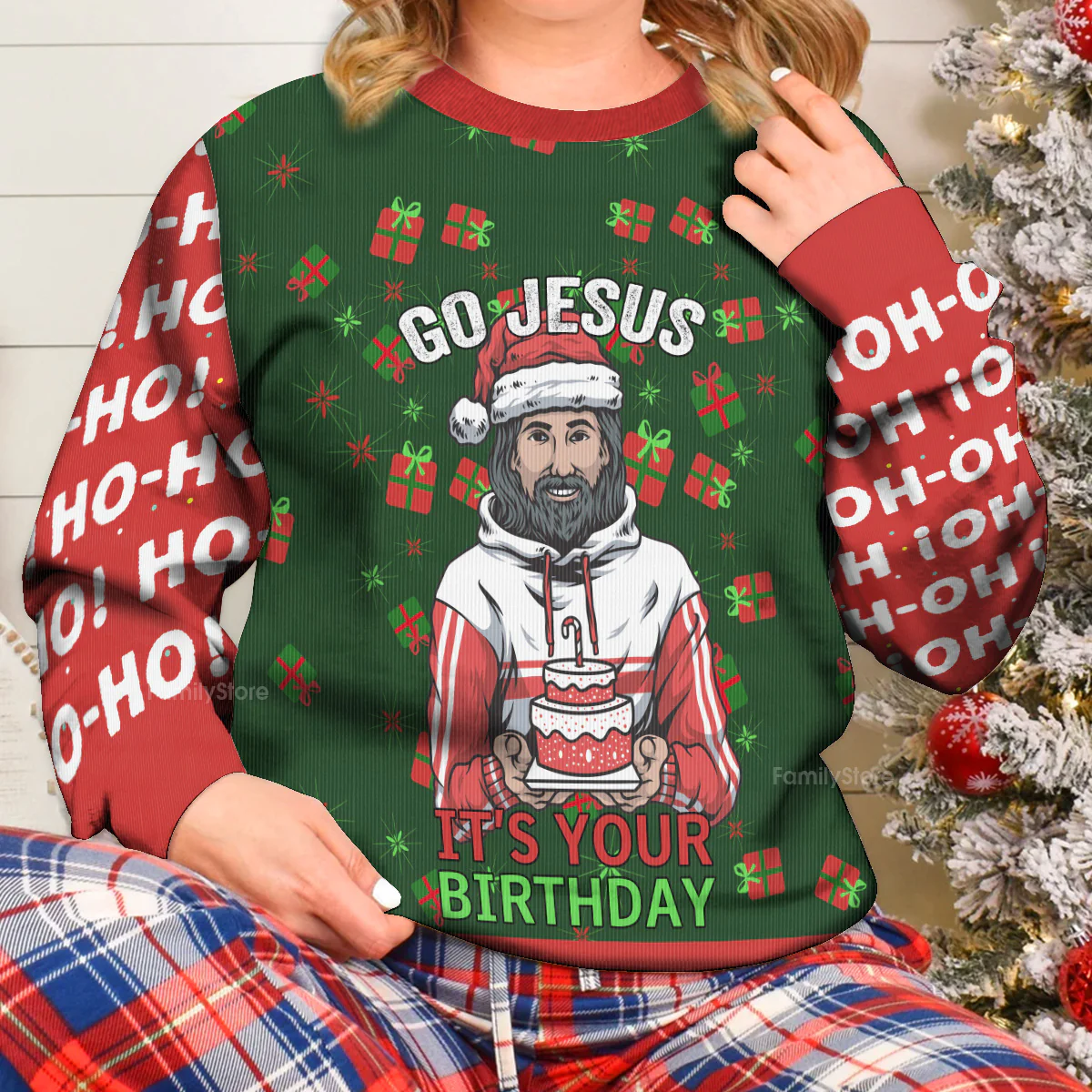 Jesus's Birthday Go - Funny Ugly Christmas Sweater - Image 4