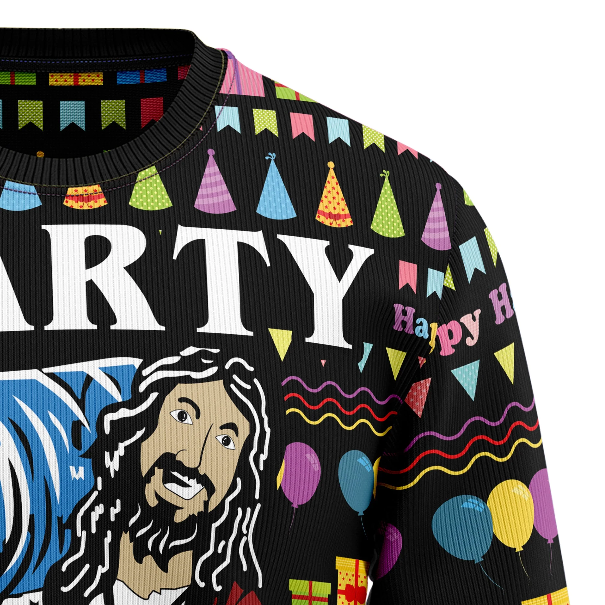 Jesus's Party - Funny Ugly Christmas Sweater - Image 3