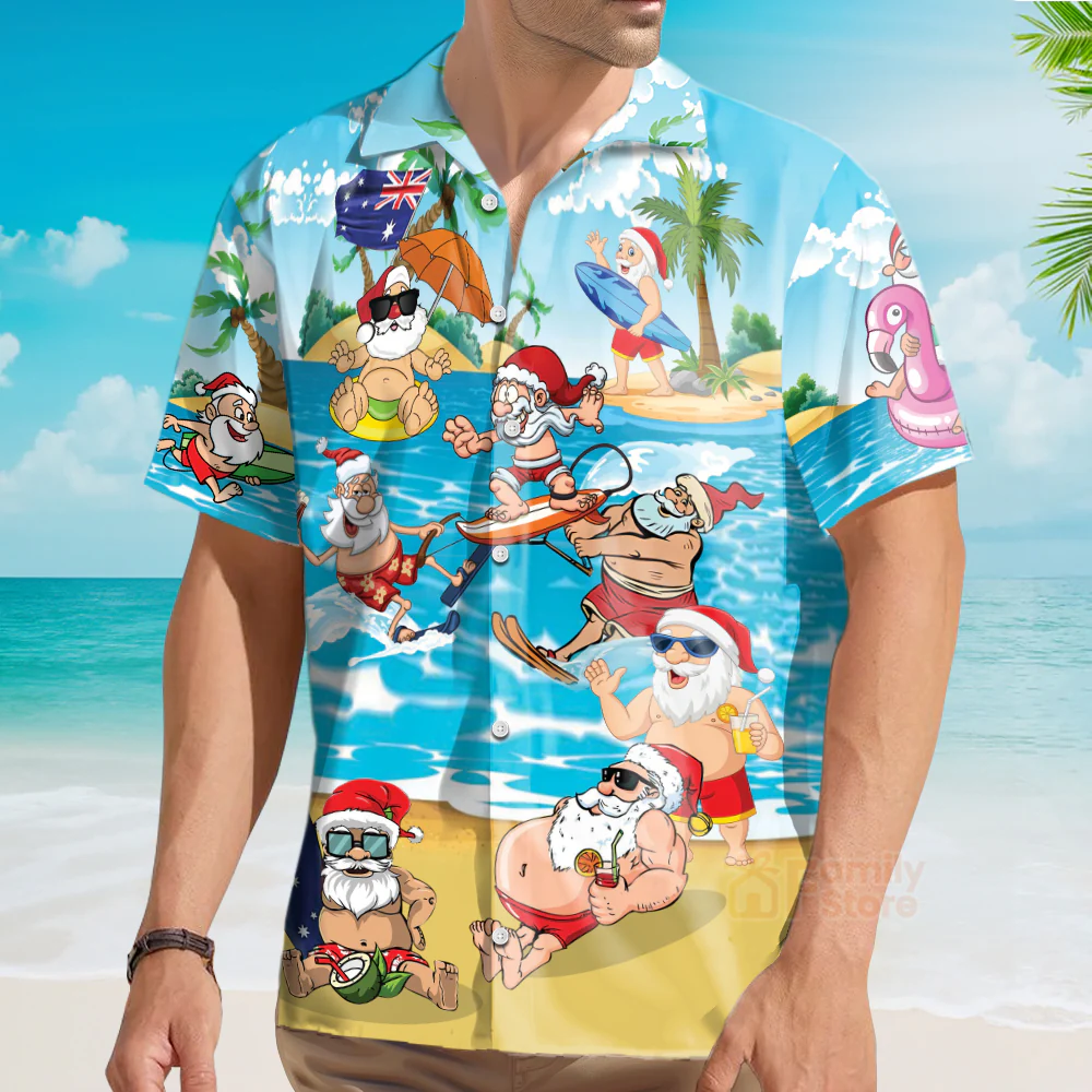 July Santa Keeping The Christmas Spirit Alive Year Round Hawaii Shirt - Image 3