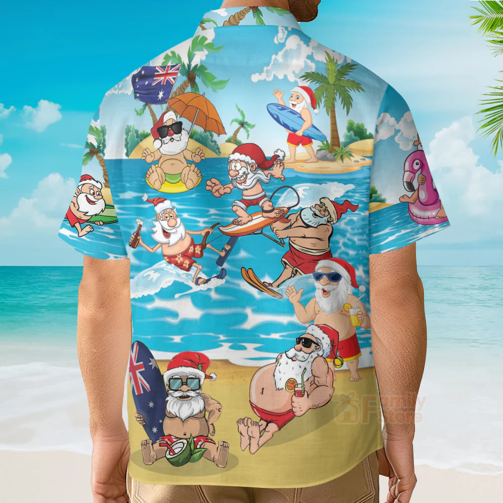 July Santa Keeping The Christmas Spirit Alive Year Round Hawaii Shirt - Image 4