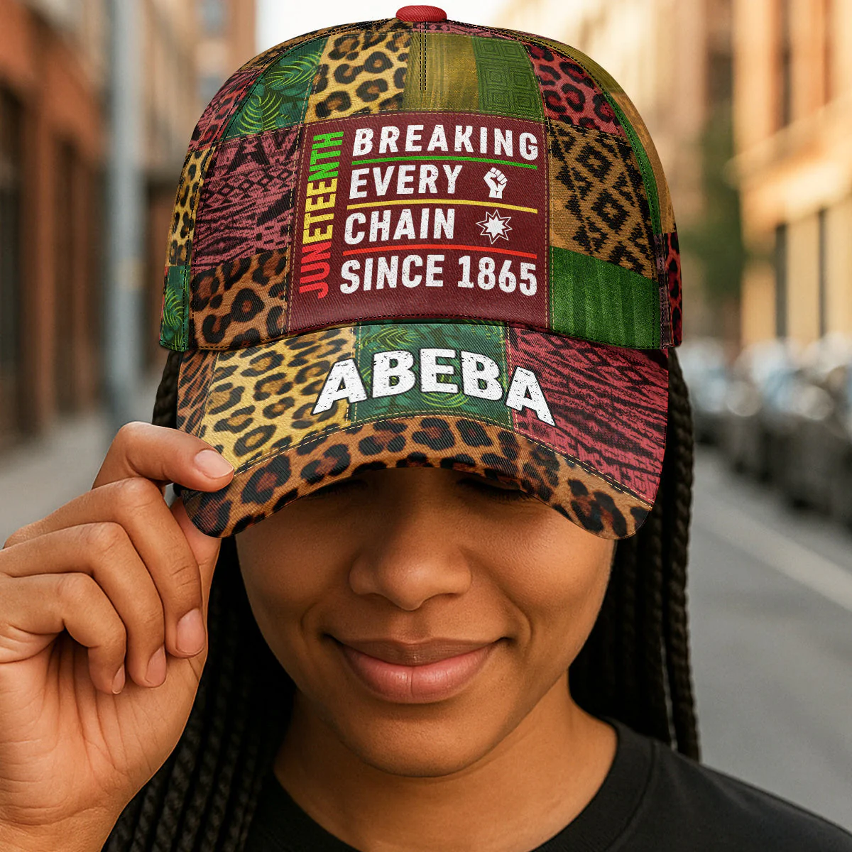 Juneteenth Breaking Every Chain - Personalized Classic Cap - Image 2