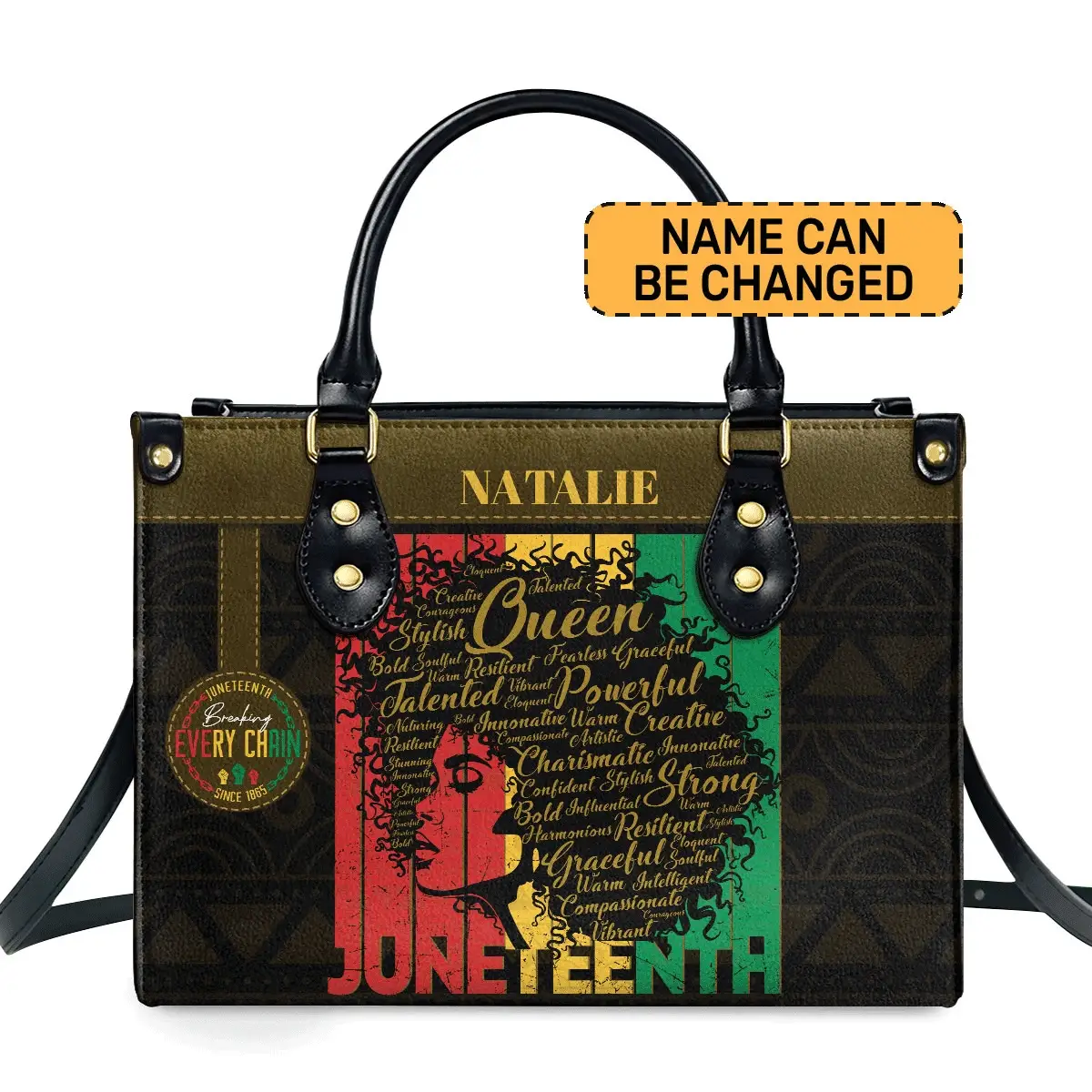 Juneteenth Queen Juneteenth Queen Affirmation - Personalized Leather Handbag - Gift For African American HD95