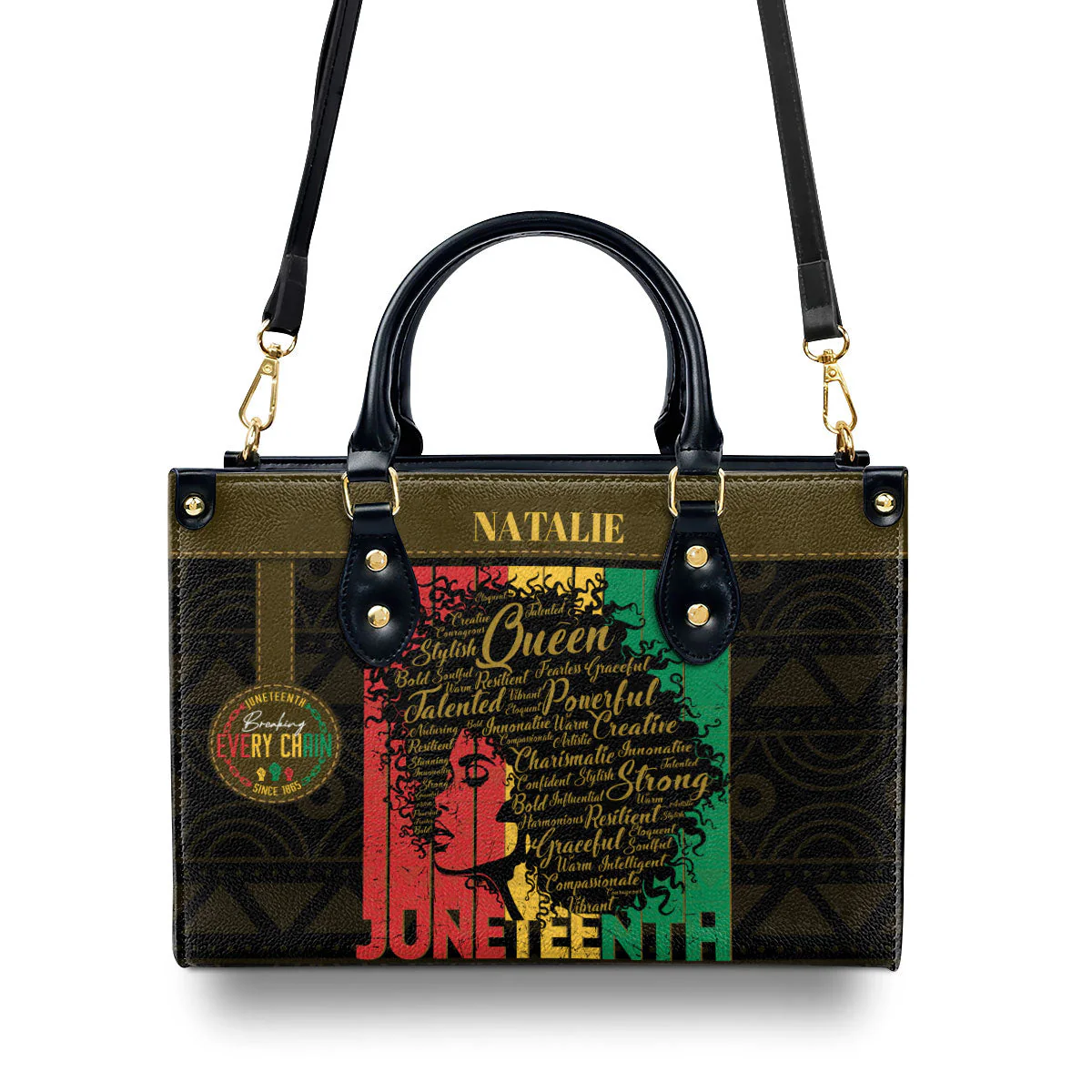 Juneteenth Queen Juneteenth Queen Affirmation - Personalized Leather Handbag - Gift For African American HD95 - Image 4