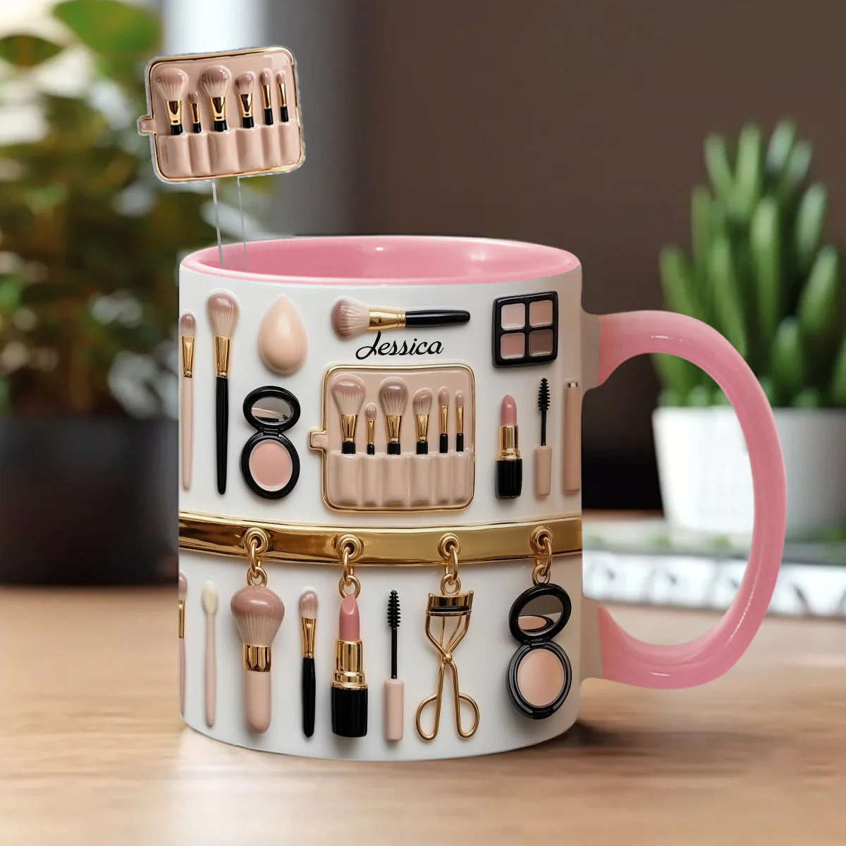 Just A Girl Who Love Makeup - Personalized Accent Mug - Gift For Her, Makeup Artists | NL122 - Image 4