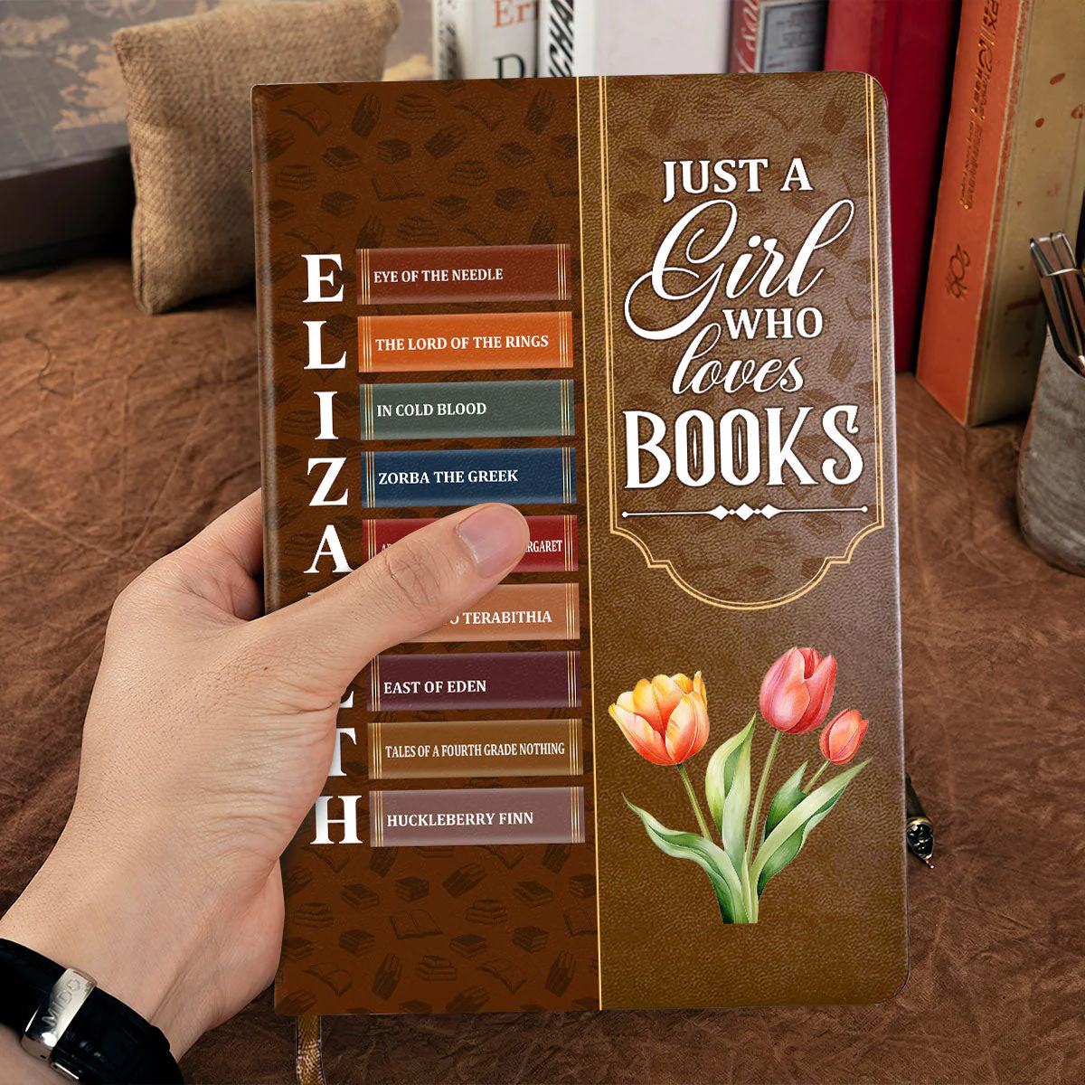 Just A Girl Who Loves Book - Personalized Leather Cover Notebook - Gift For Book Lovers, Readers HH01 - Image 2