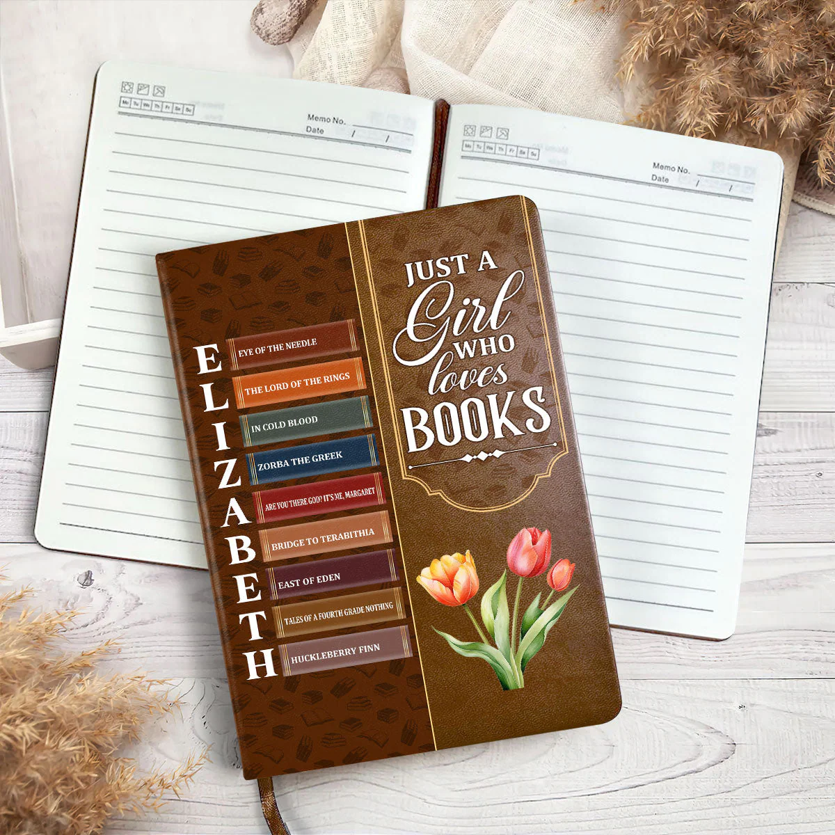Just A Girl Who Loves Book - Personalized Leather Cover Notebook - Gift For Book Lovers, Readers HH01 - Image 4