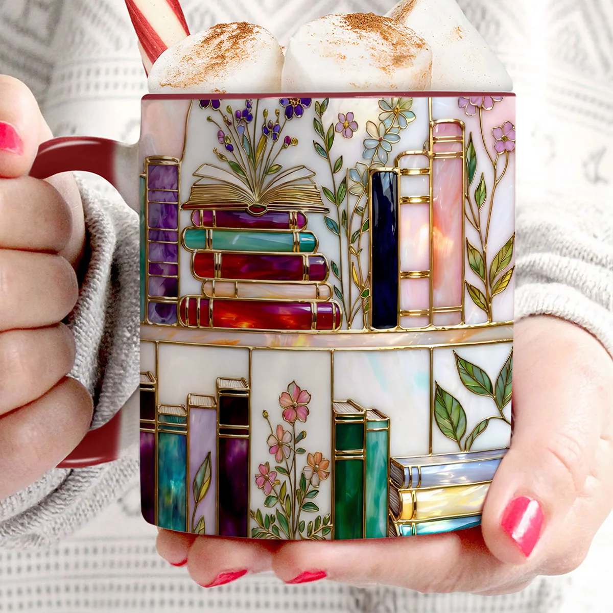 Just A Girl Who Loves Books - Personalized Accent Mug - Gift For Her HH01 - Image 5