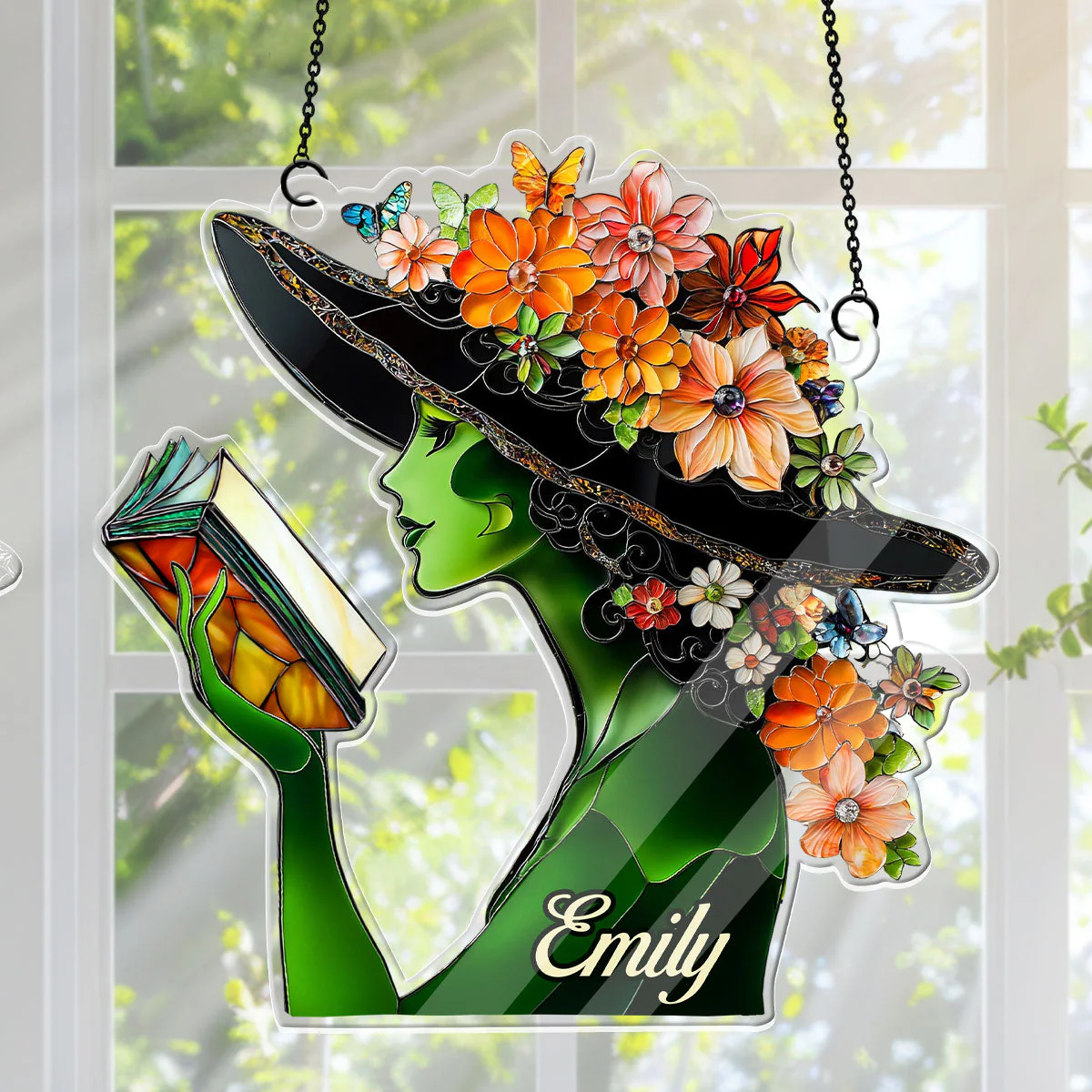 Just A Girl Who Loves Books - Personalized Acrylic Suncatcher - Gift For Her, Book Lovers HH01 - Image 3