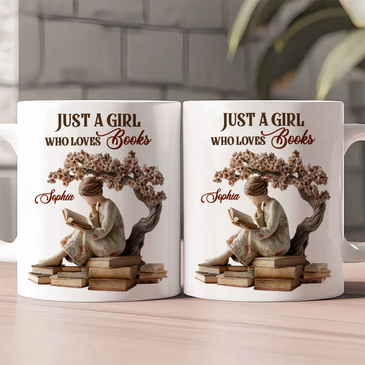 Just A Girl Who Loves Books - Personalized Ceramic Mug - Gift For Her, Book Lovers HH01 - Image 2