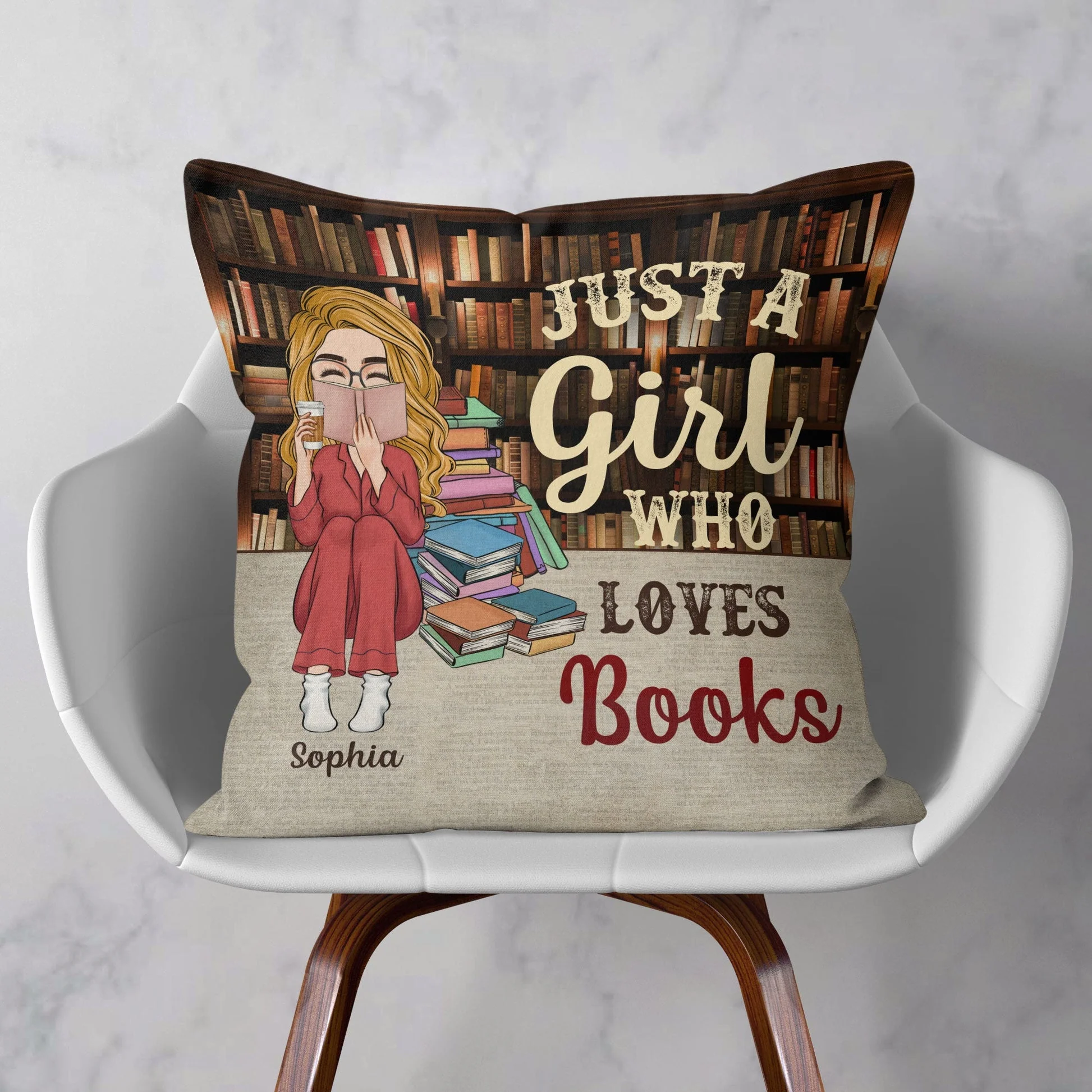 Just A Girl Who Loves Books - Personalized Pillow | CLB2 - Image 2