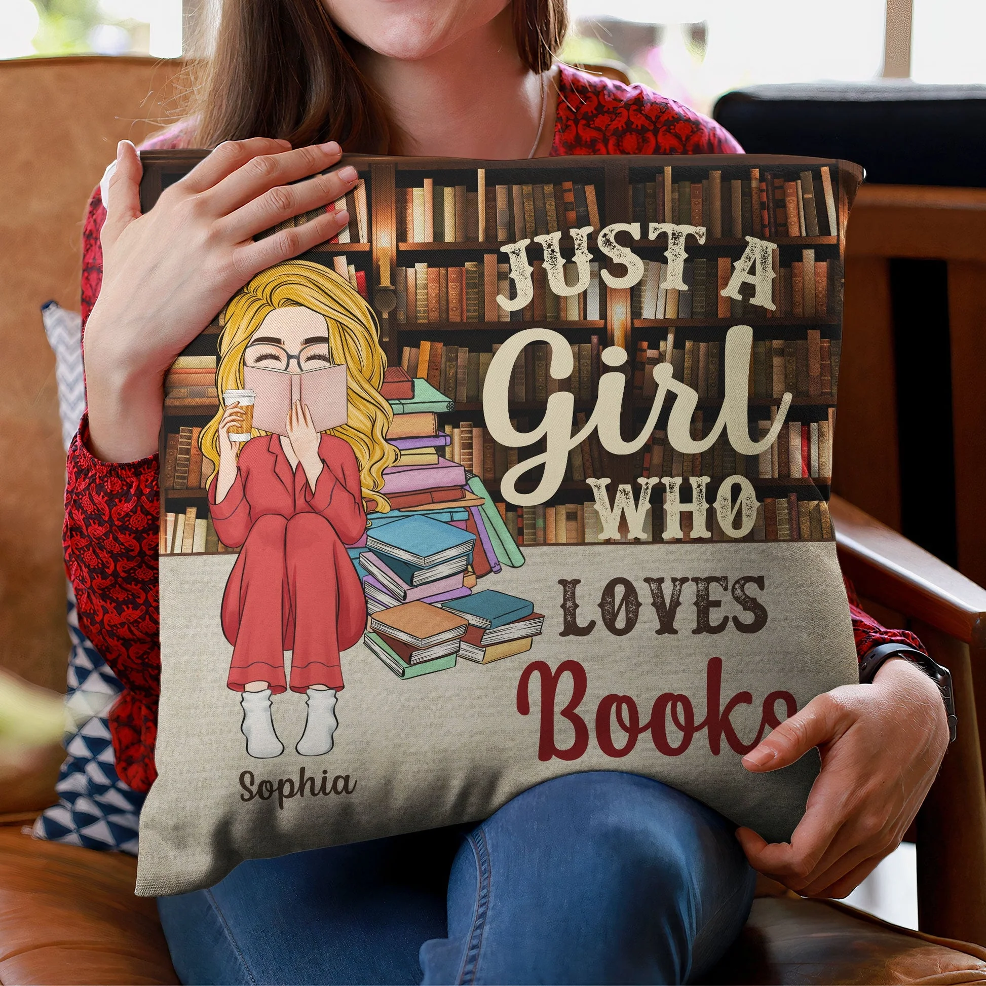 Just A Girl Who Loves Books - Personalized Pillow | CLB2 - Image 3