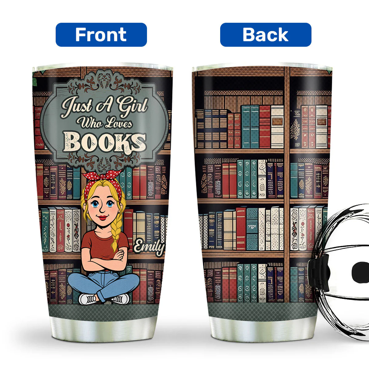 Just A Girl Who Loves Books - Personalized Tumbler - Gift For Her, Book Lovers | CLB2 HH01 - Image 2