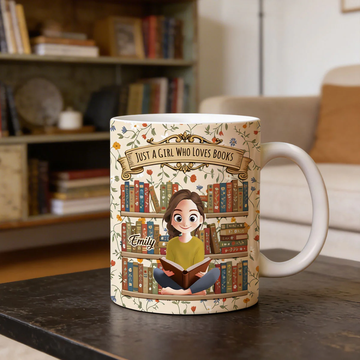 Just A Girl Who Loves Books - Personalized Mug - Gift For Book Lovers, Readers, Women | CLB2 HN02 - Image 2