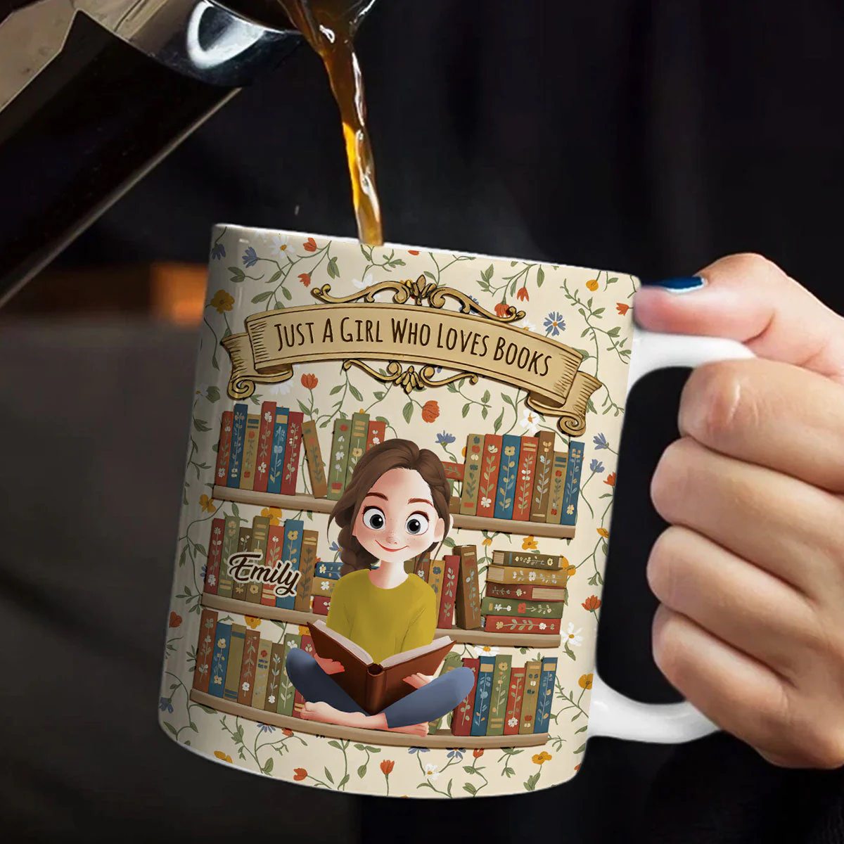Just A Girl Who Loves Books - Personalized Mug - Gift For Book Lovers, Readers, Women | CLB2 HN02 - Image 4