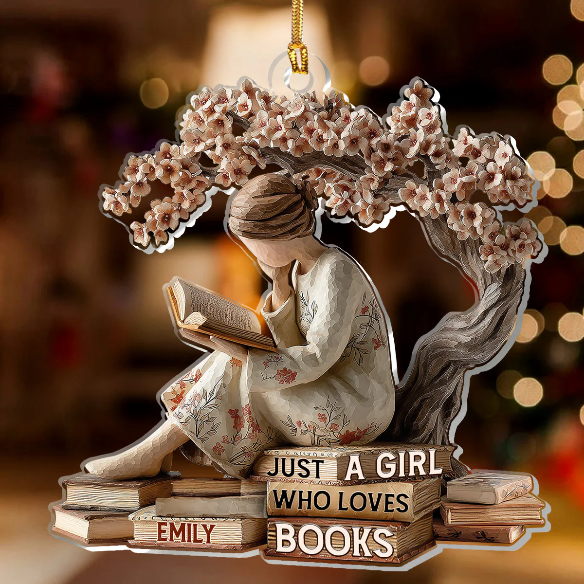 Just A Girl Who Loves Books (Ver 4) - Personalized 1-Layer Acrylic Ornament - Christmas Gift For Book Lovers, Her HH01 - Image 2
