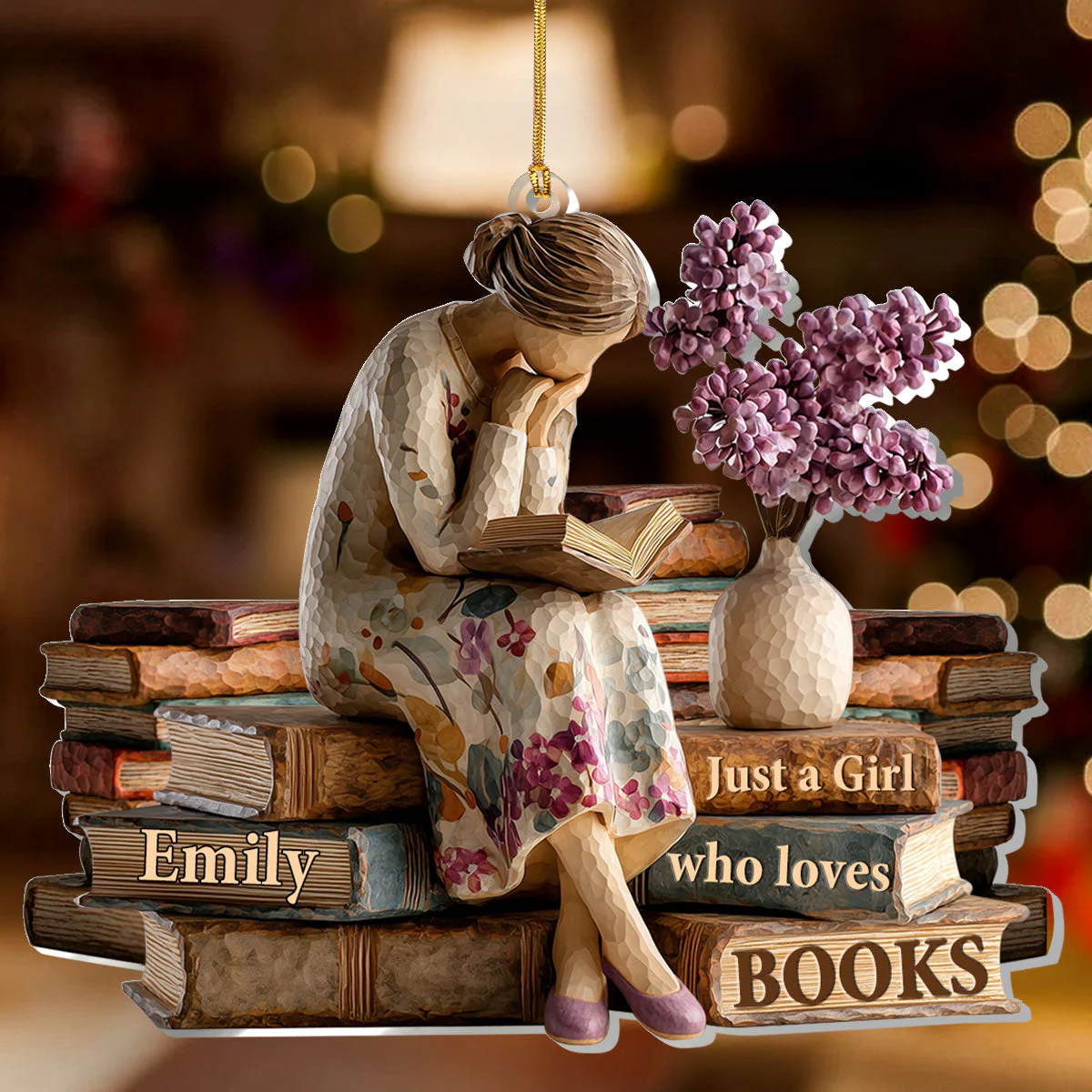 Just A Girl Who Loves Books (Ver 7) - Personalized 1-Layer Acrylic Ornament - Christmas Gift For Book Lovers, Her HH01 - Image 2
