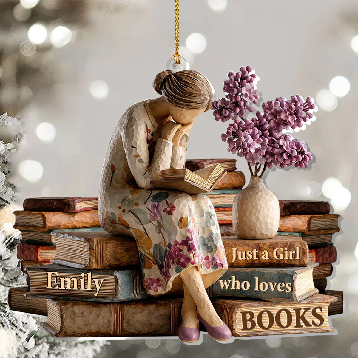 Just A Girl Who Loves Books (Ver 7) - Personalized 1-Layer Acrylic Ornament - Christmas Gift For Book Lovers, Her HH01 - Image 4