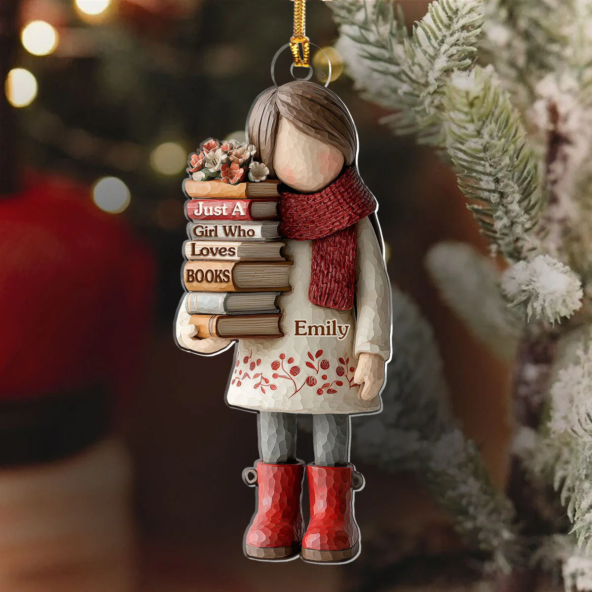Just A Girl Who Loves Books (Ver 9) - Personalized 1-Layer Acrylic Ornament - Christmas Gift For Book Lovers, Her HH01 - Image 6