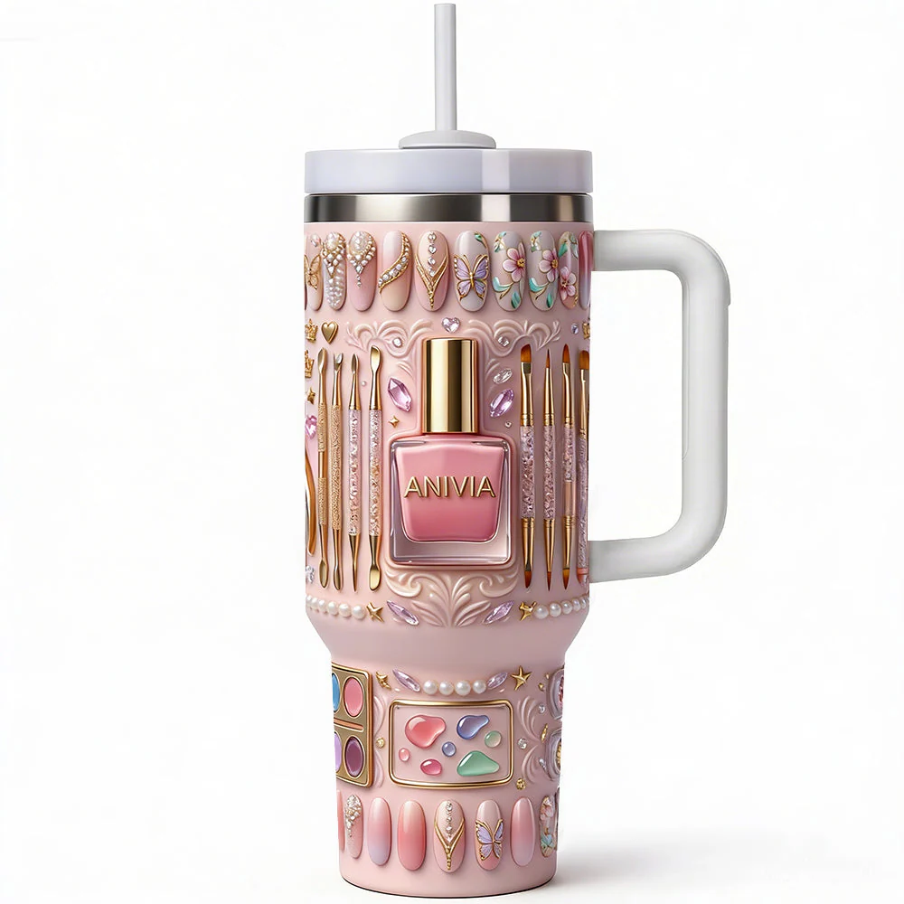Just A Girl Who Loves Nail - Personalized Tumbler With Handle - Gift For Her, Nail Artists NL122 - Image 3