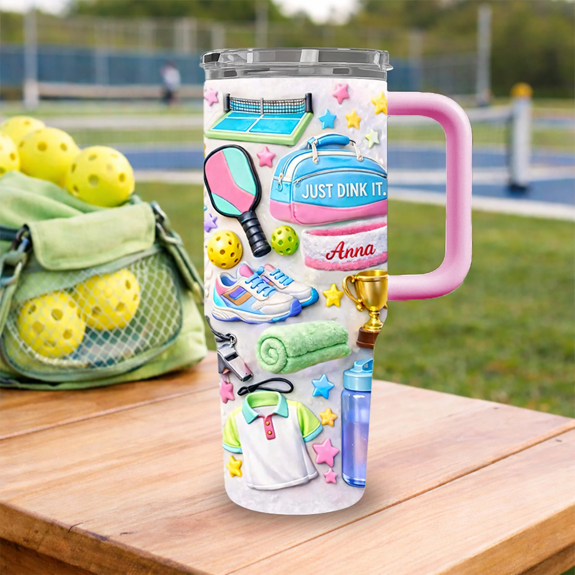 Just A Girl Who Loves Pickleball - Personalized 40oz Tumbler- Gift For Her, Sports Lovers HH01