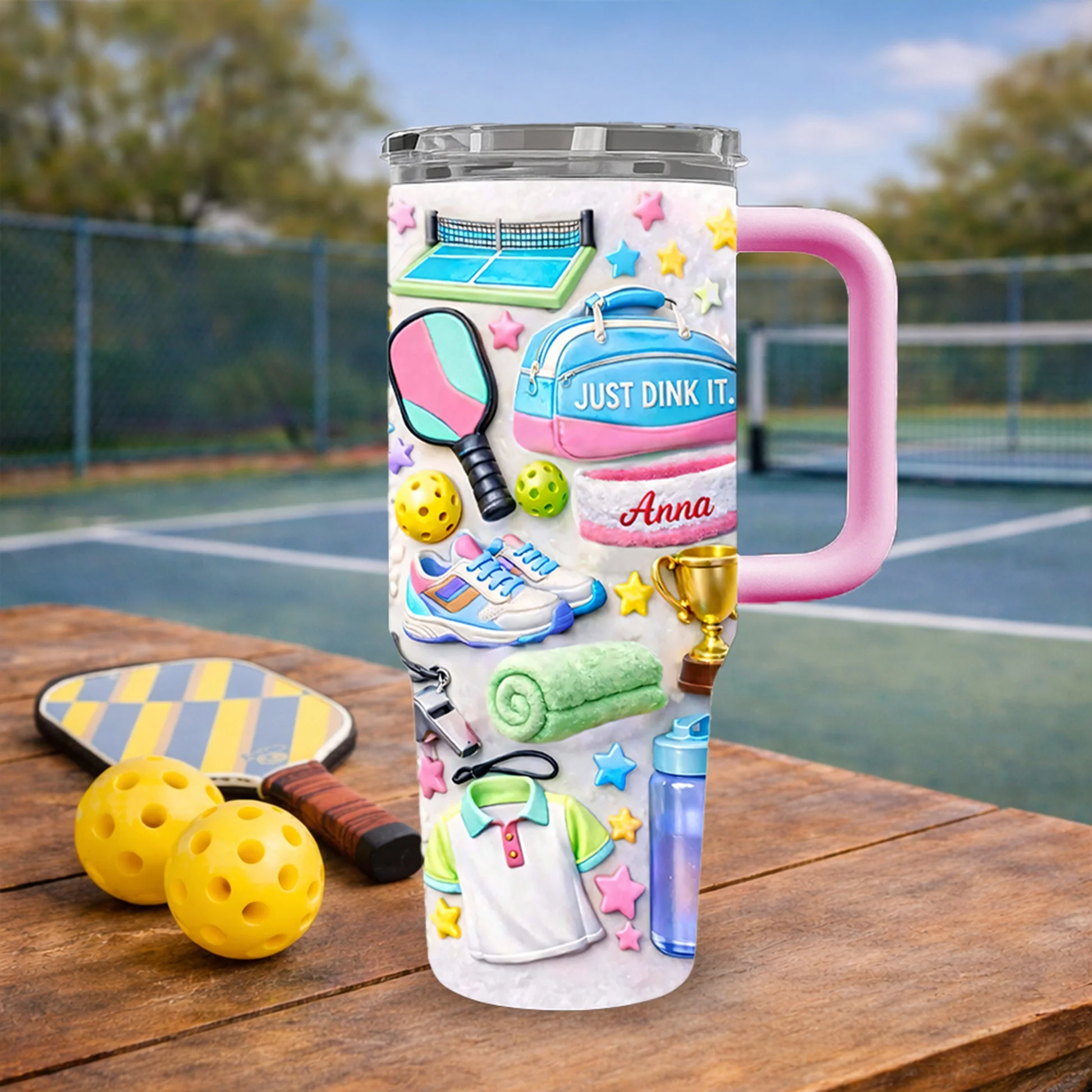 Just A Girl Who Loves Pickleball - Personalized 40oz Tumbler- Gift For Her, Sports Lovers HH01 - Image 2