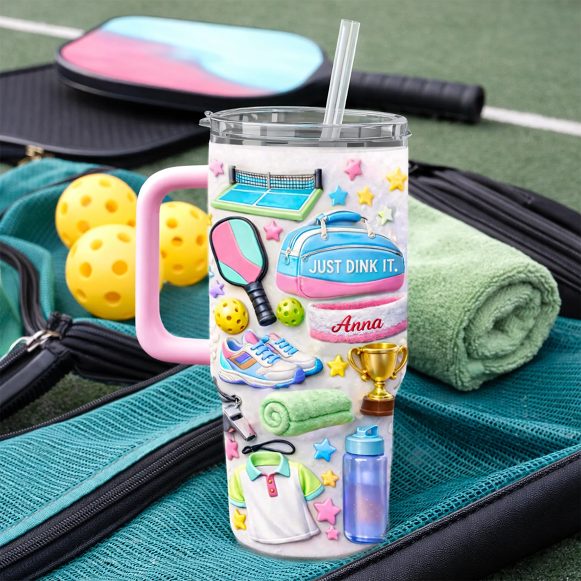Just A Girl Who Loves Pickleball - Personalized 40oz Tumbler- Gift For Her, Sports Lovers HH01 - Image 3