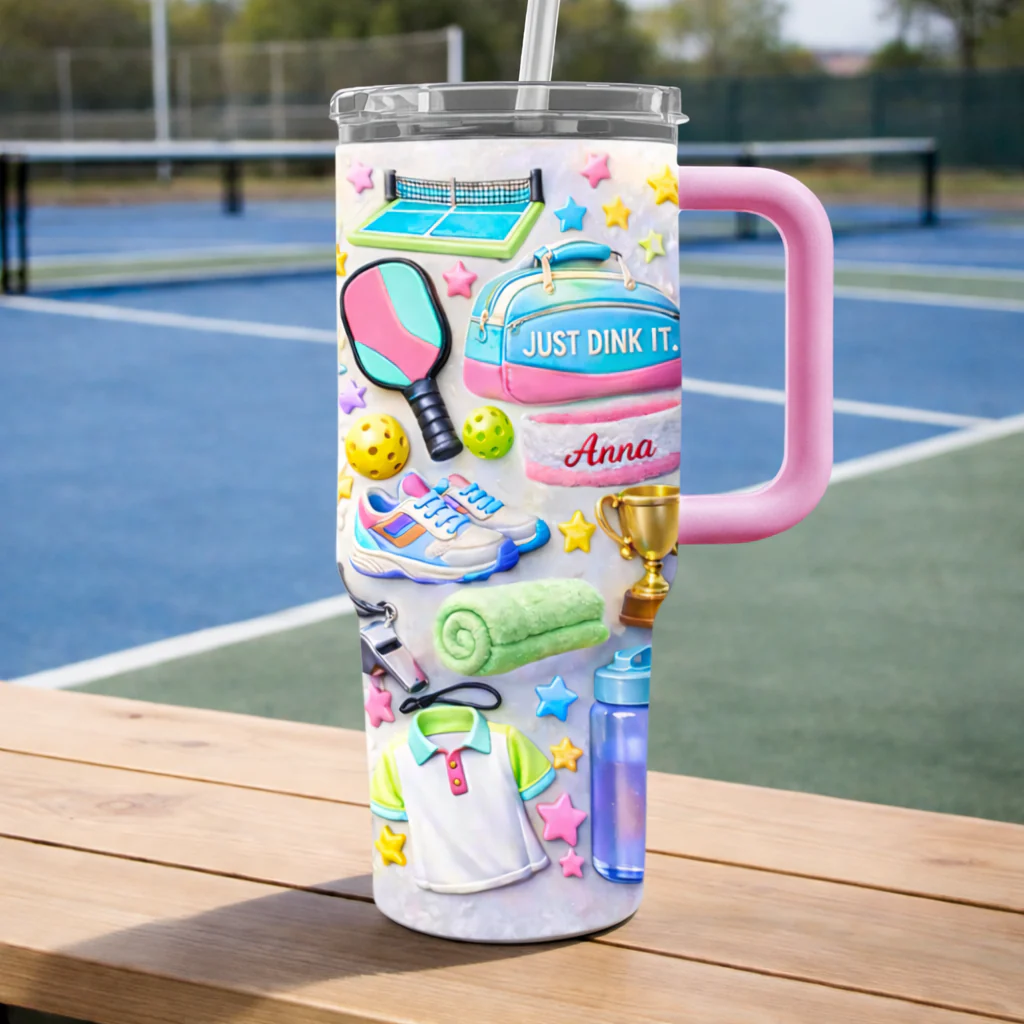 Just A Girl Who Loves Pickleball - Personalized 40oz Tumbler- Gift For Her, Sports Lovers HH01 - Image 4