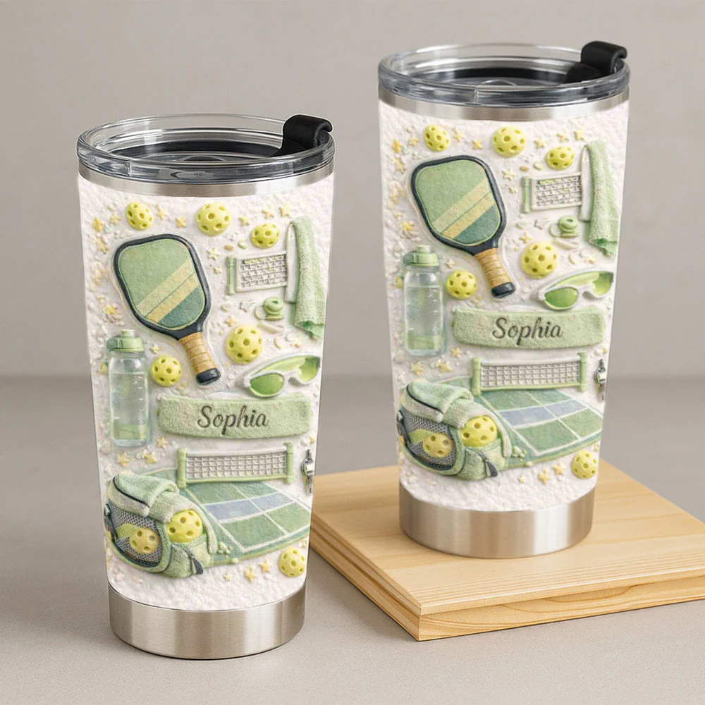 Just A Girl Who Loves Pickleball - Personalized Tumbler- Gift For Her, Sports Lovers HH01 - Image 4