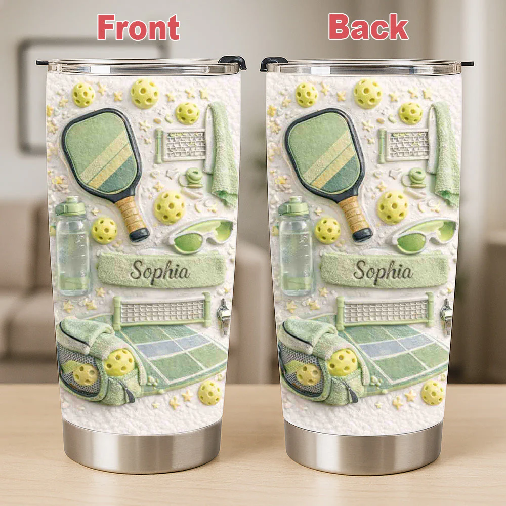 Just A Girl Who Loves Pickleball - Personalized Tumbler- Gift For Her, Sports Lovers HH01 - Image 5