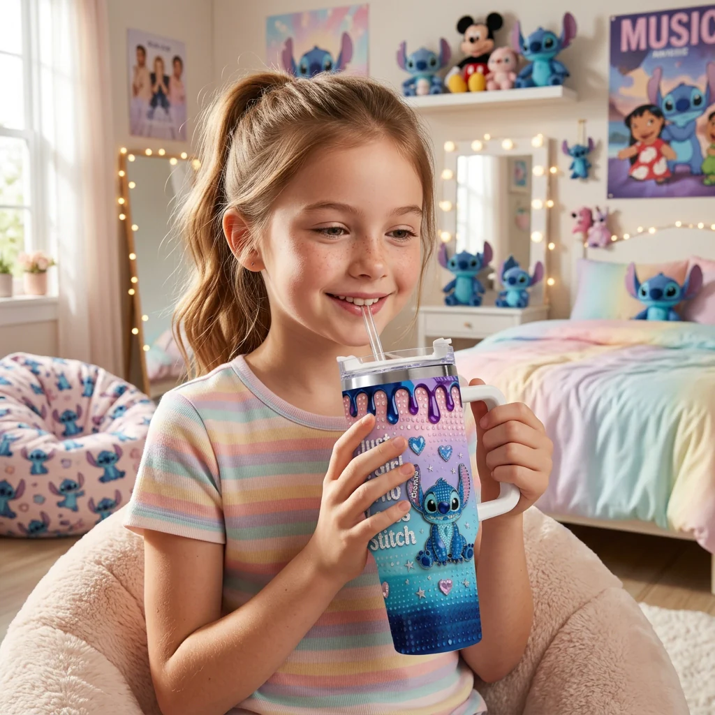 Just A Girl Who Loves Sti - Personalized Tumbler With Handle - Gift For Her, Movie Fans NL122 - Image 3
