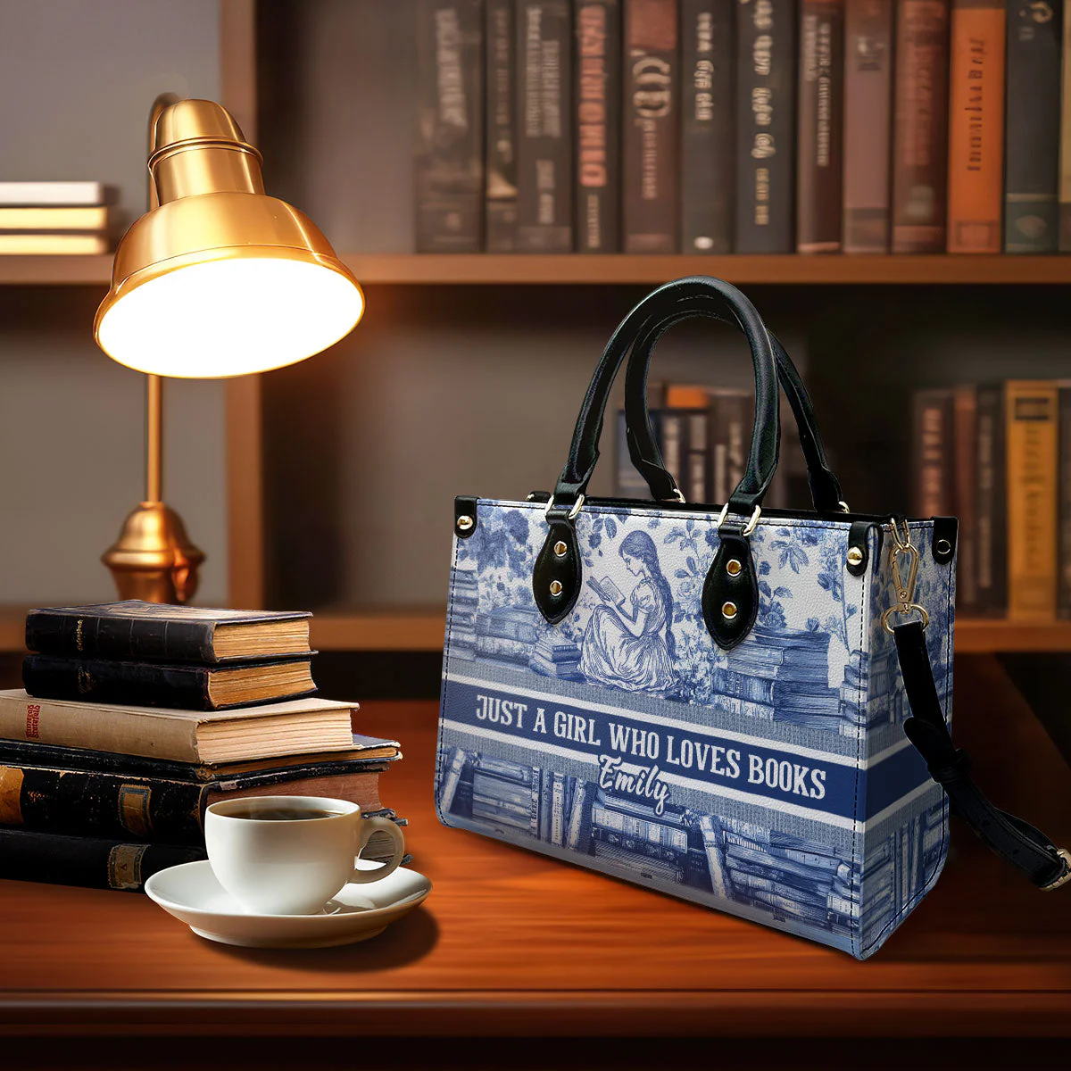 Just A Girl Who Loves To Read - Personalized Leather Handbag - Gift For Her, Book Lovers | TGJ1 HH01 - Image 6