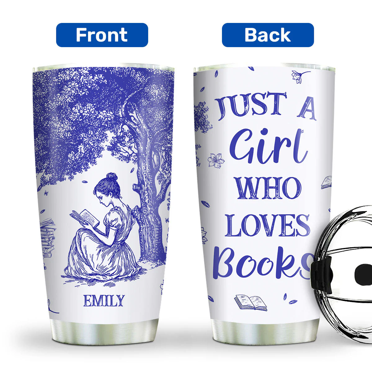 Just A Girl Who Loves To Read - Personalized Stainless Steel Tumbler - Gift For Her, Book Lovers | TGJ1 HH01 - Image 2