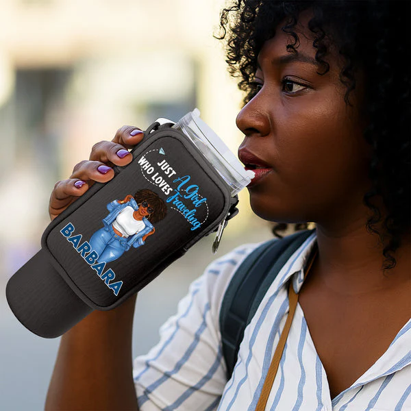 Just A Girl Who Loves Traveling - Personalized Tumbler Holder Bag - Birthday Gift For Her, Vacation Lovers | GR3 - Image 5