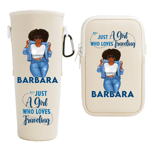Just A Girl Who Loves Traveling - Personalized Tumbler Holder Bag - Birthday Gift For Her, Vacation Lovers | GR3 - Image 6