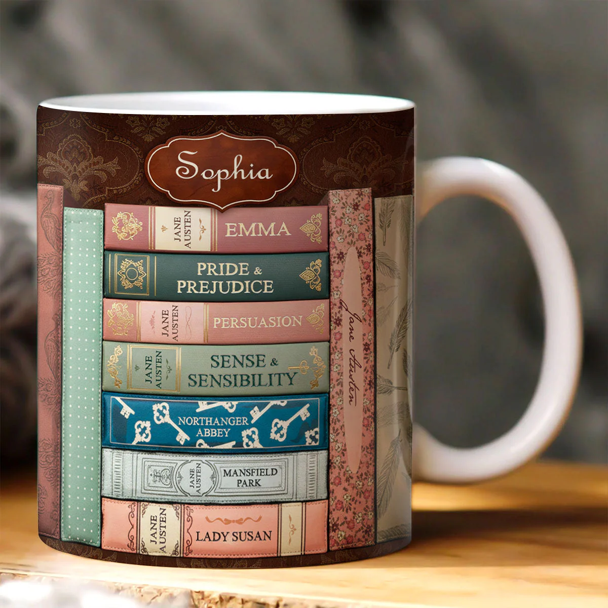 Just A Jane Austen Fan - Personalized White Ceramic Mug - Gift For Book Lover