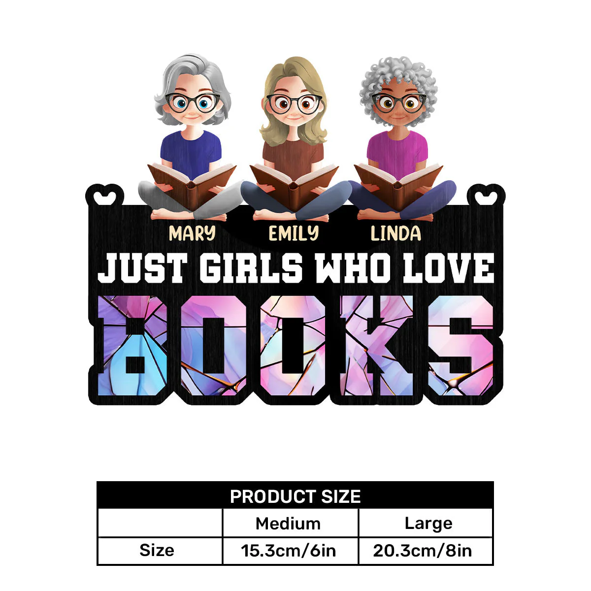 Just Girls Who Love Books - Personalized Window Hanging Suncatcher | CLB2 - Image 6