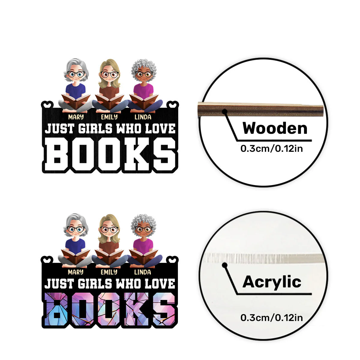 Just Girls Who Love Books - Personalized Window Hanging Suncatcher | CLB2 - Image 7