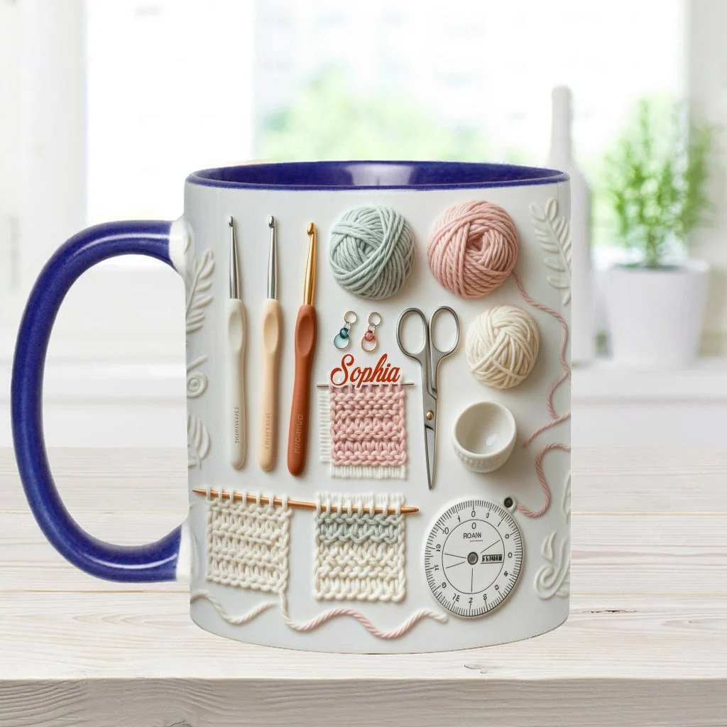 Just Love Crocheting - Personalized Accent Mug - Gift For Her HH01 - Image 6